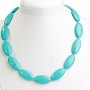Turquoise Beads Green with Veins Oval 15×30mm, 50cm length