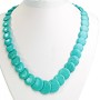Turquoise Beads with Veining Coin Pendant on 50cm Length (10-25mm)