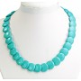 Turquoise Necklace with Veins Coin 20mm, length 49cm