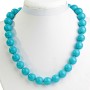 Blue Turquoise Bead Necklace 14mm, 49 cm long
