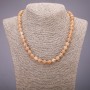 Quartz Necklace "Hairy" (piece) smooth bead, diameter 8mm, length 45cm