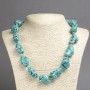 Turquoise Beads Necklace (Natural Stone) Green Natural Form, 50 cm length, bead 28×20 mm (+/-)