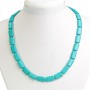 Turquoise Beads with Veins Rectangular 10x15mm, length 48cm