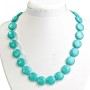 Turquoise Beads with Veins Coin 20mm, Necklace Length 49cm
