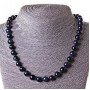 Necklace Aventurine (synthetic) Blue Sand Cairo Night, smooth 8mm ball, length ±45cm