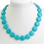 Blue Turquoise Beads (loose) Coin 18mm±, length 46cm±