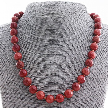 Aventurine Beads (Synthetic) "Golden Sand", faceted 12 mm bead, length 48 cm