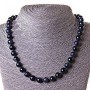 Necklace Aventurine (synthetic) Blue Sand Cairo Night, smooth bead 10mm, length ±45cm