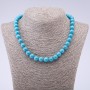 Turquoise Bead Necklace (natural) blue with veining polished ball, diameter 10mm, length 45cm