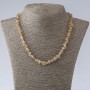 Necklace of Golden Quartz with hair quartz, golden shard, length 50cm d4-7mm