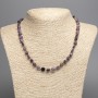 Charoite Necklace with Natural Stone Cabochon, 8x7 mm diameter, approx. 50 cm length