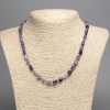 Charoite Necklaces natural stone hammered, diameter 8x6 mm +-, length 50 cm+-
