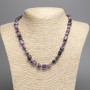 Charoite Necklace, natural stone cabochon, diameter 10x8 mm ±, length 50 cm ±