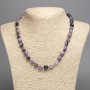 Charoite Necklace with Natural Stone Cabochons, 12×8 mm, 50 cm length