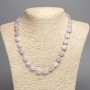 Kunzite Necklace natural stone faceted, diameter 10x11mm+-, length 51cm+-