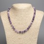 Necklace of Lepidolite (artificial acrylic) smooth bead, 8mm diameter, length 50cm+