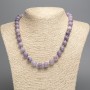 Necklace with Lepidolite (artificial acrylic) smooth bead, diameter 10.5mm, length 50cm+