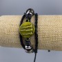 Eco-leather bracelet with golden claws, adjustable, 1 piece