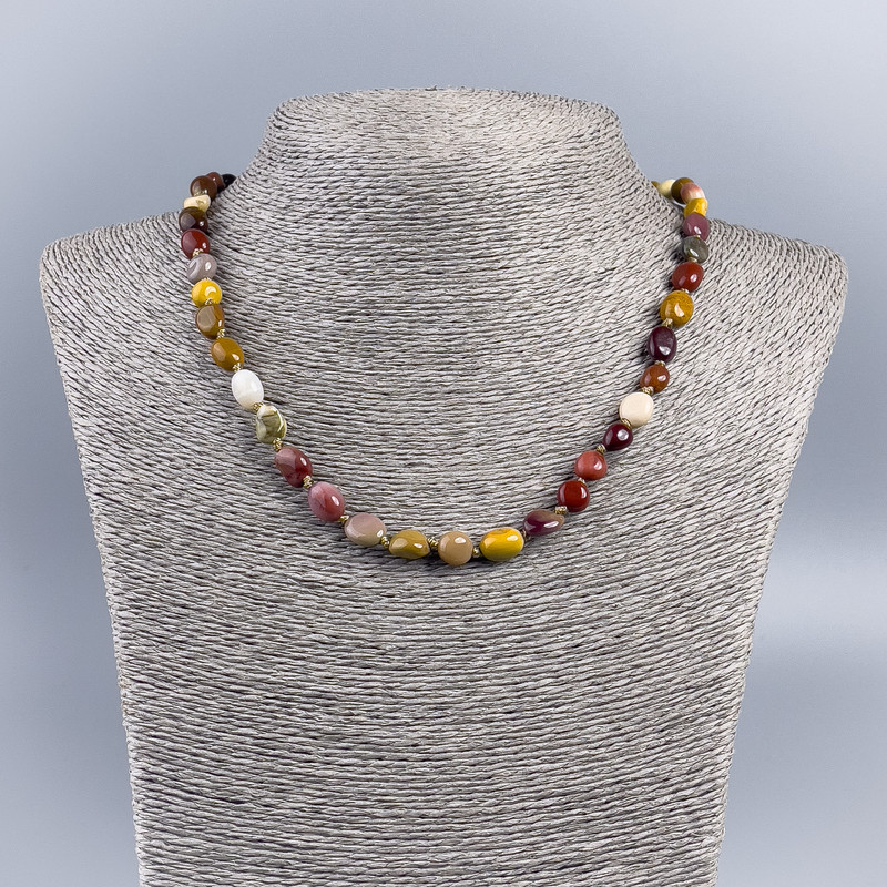 Jasper Beads Mukait Hematite Faceted, 7×8 mm diameter, necklace length 48 cm