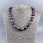 Charoite Beads Necklace, faceted, 12x15 mm, length 48 cm