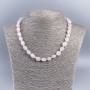Necklace made of natural stone - Pink quartz faceted beads, diameter 9x10-12mm, length 48cm