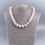 Necklace made of natural stone Rose Quartz smooth bead, diameter 12mm±, length 48cm±