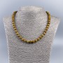 Necklace of Landscape Jasper Cubic Beads Grenished, diameter 7mm±, length 48cm±