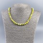 Necklace of natural yellow jadeite, faceted cube beads, 7 mm diameter ±, length 48 cm ±