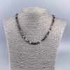 Natural Tourmaline Necklace Cube-Caceted Beads, 5mm dia., 48cm length
