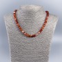 Carnelian and Sardonyx Necklace - Garnet-shaped Cubed Beads 7mm Diam., 48cm Length