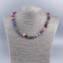 Necklace made of natural stones - faceted gemstone cubes, diameter 7mm±, length 48cm±