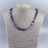Necklace made of natural fluorite, faceted cube, 7 mm diameter ±, length 48 cm ±