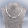 Necklace made of natural stone Mountain Crystal cubic faceted, diameter 7mm+-, length 48cm+