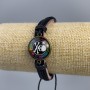 Bracelet with eco-leather, multi-colored skull, slider closure 1pc