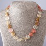 Chalcedony Coin Necklace, Diameter 15mm, Length 45cm