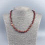Red Jasper Bead Necklace, faceted, diameter 7–9 mm, length 48 cm