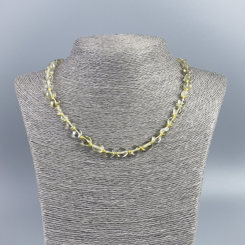 Citrine Beads Necklace, faceted, 7x10 mm, length 50 cm