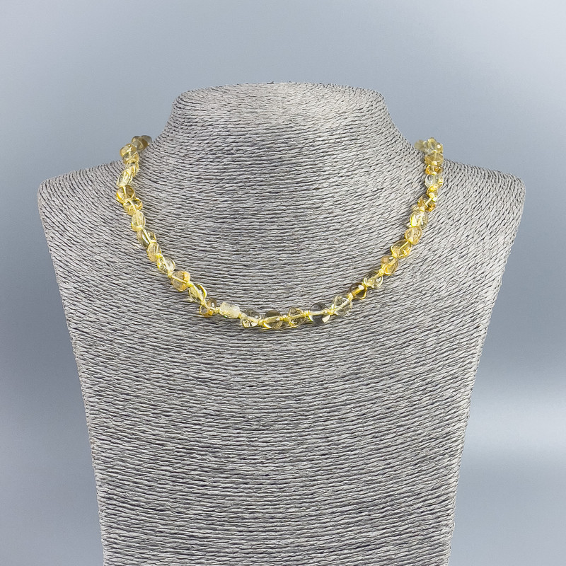Natural Citrine Bead Necklace, Faceted, 7x8mm, length 50cm