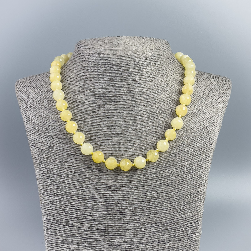 Citrine Necklace with Faceted Beads, 10 mm, 48 cm