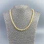 Citrine Beads Necklace, opaque smooth round beads, 6 mm diameter, length 48 cm