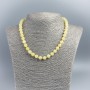 Citrine Stone Necklace with Unclear Translucence Faceted Beads, 8mm Diameter, 48cm Length