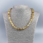 Necklace made of natural gemstone Citrine faceted ball, diameter 9-10 mm ±, length 48 cm ±