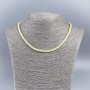 Mother-of-P Pearl Choker Necklace (Toned) Light Lemon Smooth Rondelle, 4x2 mm diameter, length 48 cm