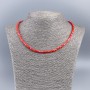 Choker Necklace with Natural Mother-of-P pearl (toned) Bright Red Smooth Rondelle, 4×2 mm ±, length 48 cm ±