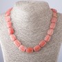 Chalcedony Necklace in Pink, 46 cm length, 13x18 mm diameter