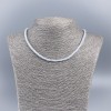 Necklace-Choker with Natural Mother-of-Pearl (toned) white cool smooth rondel diameter 4×2 mm±, length 48 cm±