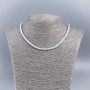 Necklace-Choker with Natural Mother-of-Pearl (toned) white cool smooth rondel diameter 4×2 mm±, length 48 cm±