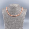 Necklace-choker with natural mother-of-pearl (toned) carrot-orange smooth rondelle, diameter 4x2 mm, length 48 cm