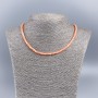 Necklace-choker with natural mother-of-pearl (toned) carrot-orange smooth rondelle, diameter 4x2 mm, length 48 cm