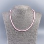 Choker Necklace of Natural Mother-of-Pearl (toned) Pink Smooth Rondelle Beads, diameter 4×2 mm ±, length 48 cm ±